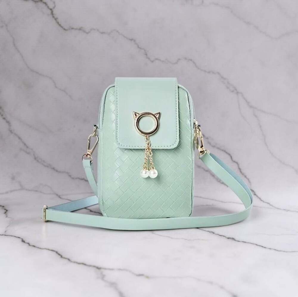 Crossbody PU Leather Cellphone Bag in Green